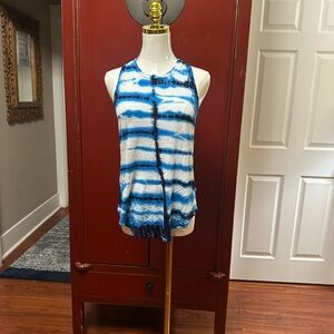 Young Fabulous and Broke Blue and White Tie-Dye Women's Top